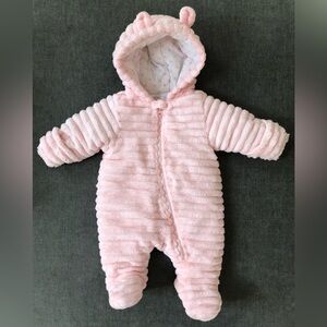 Wonder Nation Baby Teddy Fleece Pram with Hood 0-3 Months